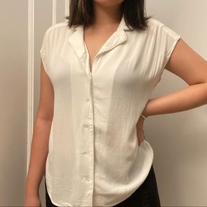 Mango camp collar white blouse